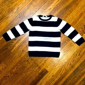 Boys H&M navy and white stripe sweater size 5